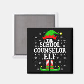School Counselor Elf Funny Christmas Family Matchi Magneet (Voorkant / Achterkant)