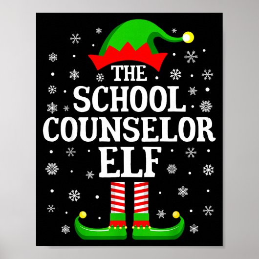 School Counselor Elf Funny Christmas Family Matchi Poster (Voorkant)