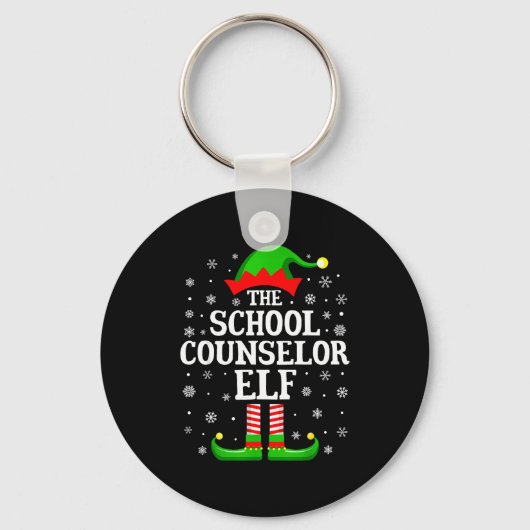 School Counselor Elf Funny Christmas Family Matchi Sleutelhanger (Voorkant)