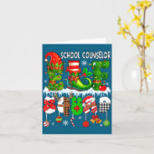 School Counselor Elf Squad Xmas Colorful Elf Hat S Kaart (Gele Bloem)