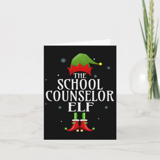 School Counselor Elf Xmas Matching Family Group CH Kaart (Voorkant)
