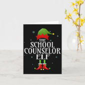 School Counselor Elf Xmas Matching Family Group CH Kaart (Gele Bloem)