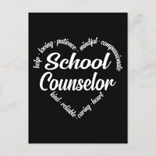 School Counselor Heart Word Cloud Feestdagenkaart