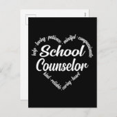 School Counselor Heart Word Cloud Feestdagenkaart (Voorkant / Achterkant)