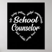 School Counselor Heart Word Cloud Poster (Voorkant)
