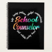School Counselor Heart Word Cloud Waterverf Planner (Voorkant)