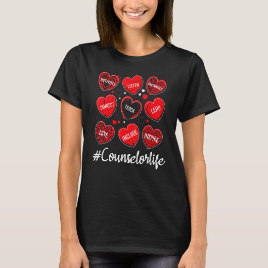 School Counselor Hearts - Appreciezer counseling T-shirt (Voorkant)