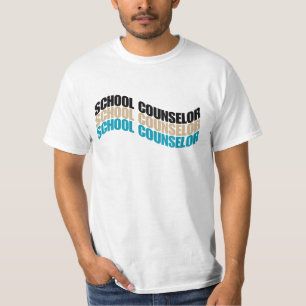 School Counselor in golvende tekst Eenvoudige Mann T-shirt