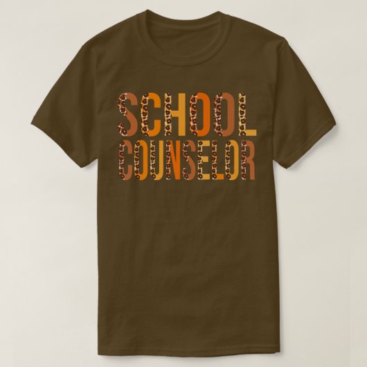 School Counselor leopard Cute Fall Autumn Thanksgi T-shirt (Design voorkant)