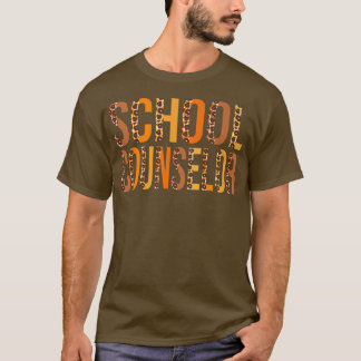 School Counselor leopard Cute Fall Autumn Thanksgi T-shirt