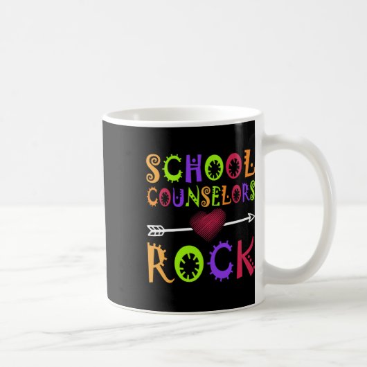 School Counselor Rock Heart Book School Counseling Koffiemok (Rechts)
