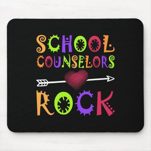 School Counselor Rock Heart Book School Counseling Muismat (Voorkant)