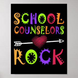 School Counselor Rock Heart Book School Counseling Poster