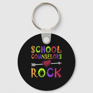 School Counselor Rock Heart Book School Counseling Sleutelhanger