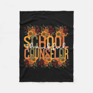 School Counselor Thanksgiving School Counseling Fleece Deken