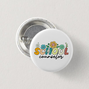 School Counselor Wildflower Leraar Schattige Mama  Ronde Button 3,2 Cm