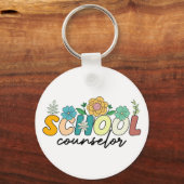School Counselor Wildflower Leraar Schattige Mama  Sleutelhanger (Voorkant)