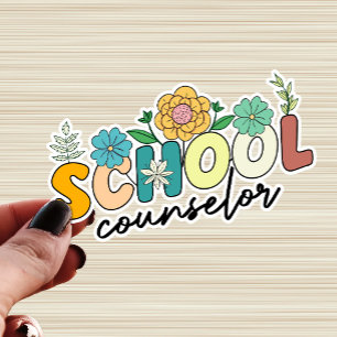 School Counselor Wildflower Leraar Schattige Mama  Sticker