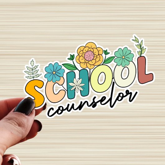 School Counselor Wildflower Leraar Schattige Mama  Sticker