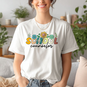 School Counselor Wildflower Leraar Schattige Mama T-shirt