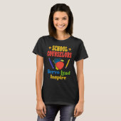 School Counselors Serve Lead Inspire Love Work T-shirt (Voorkant volledig)