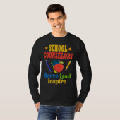 School Counselors Serve Lead Inspire Love Work T-shirt (Voorkant volledig)
