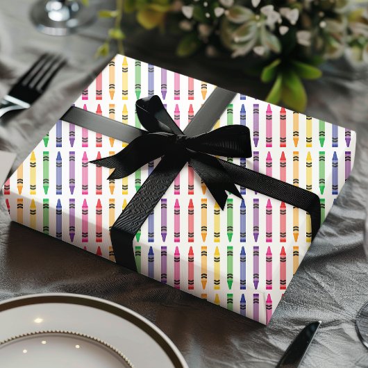 School Crayons Fun Kinder Teacher Pattern Cadeaupapier