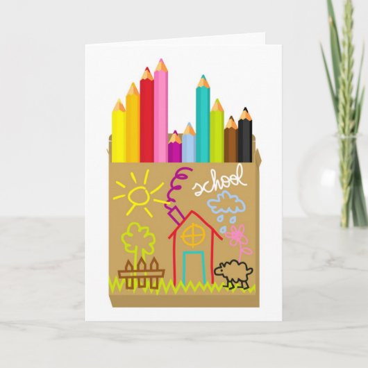 "School-Crayons" Kaart (Voorkant)
