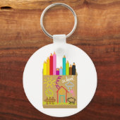 "School-Crayons" Sleutelhanger (Voorkant)