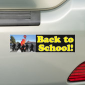 School Crossing Guard Scene Bumpersticker (Op auto)