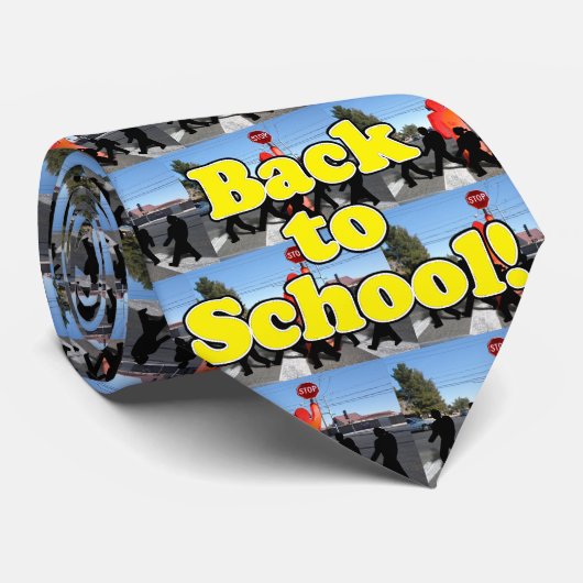 School Crossing Guard Scene Stropdas (Opgerold)