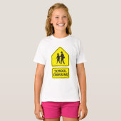 School Crossing Sign Meisjes T-shirt (Voorkant volledig)