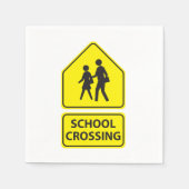 School Crossing Sign Papieren servetten (Voorkant)