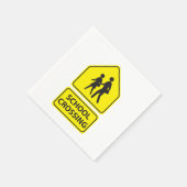 School Crossing Sign Papieren servetten (Hoek)