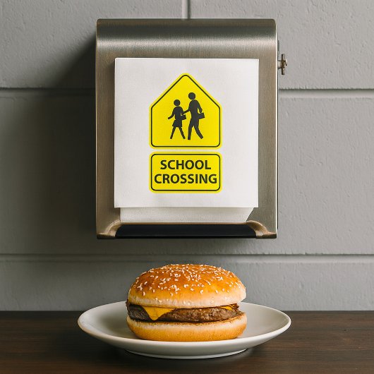 School Crossing Sign Papieren servetten