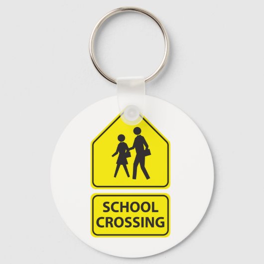 School Crossing Sign Sleutelhanger (Voorkant)