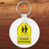 School Crossing Sign Sleutelhanger (Achterkant)