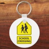 School Crossing Sign Sleutelhanger (Voorkant)