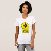 School Crossing Sign Vrouwen T-shirt (Voorkant volledig)