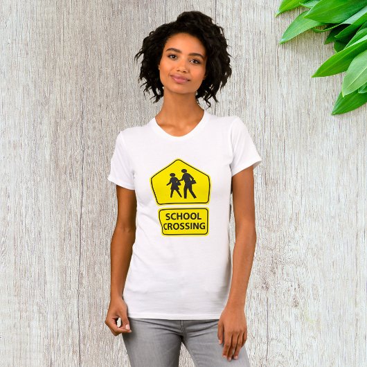 School Crossing Sign Vrouwen T-shirt