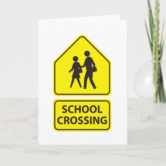 School Crossing Sign Wenskaarten Kaart (Voorkant)