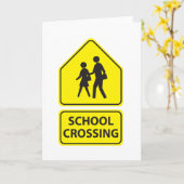 School Crossing Sign Wenskaarten Kaart (Gele Bloem)