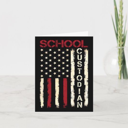 School Custodian Amerikaanse vlag waardering terug Kaart (Voorkant)