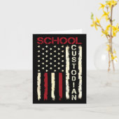 School Custodian Amerikaanse vlag waardering terug Kaart (Gele Bloem)