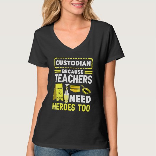 School Custodian Apprecie Janitor Work Uniform T-shirt (Voorkant)