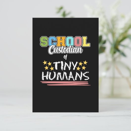 School Custodian Caretaker Janitor RSVP Kaartje (Staand voorkant)