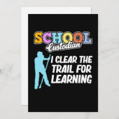 School Custodian Clear Trail Caretaker Janitor Gra Bedankkaart (Voorkant / Achterkant)