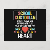 School Custodian Heart Caretaker Janitor Appreciat Uitnodiging Briefkaart (Voorkant)