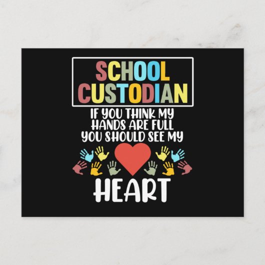 School Custodian Heart Caretaker Janitor Appreciat Uitnodiging Briefkaart (Voorkant)