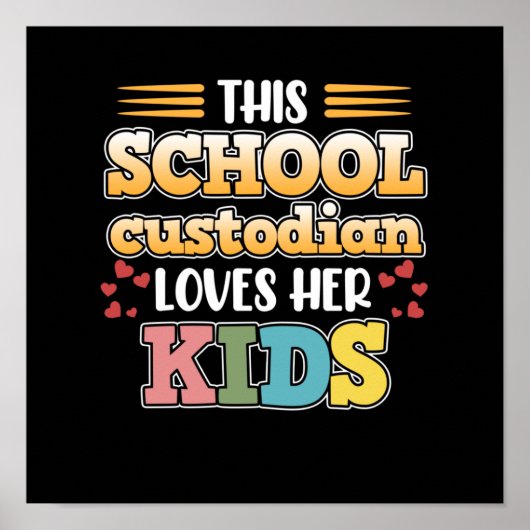 School Custodian houdt van Kinder carrière Janitor Poster (Voorkant)